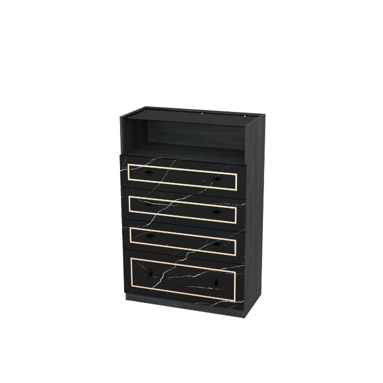 ตู้ลิ้นชัก 4 ลิ้นชัก WISDOM DESIGN FURNITURE รุ่น GDW-801 80 ซม. สีแอชเกรย์/ดาร์คมาร์เบิ้ล